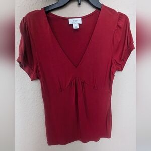 Ann Taylor Loft medium burgundy red modal shirt size medium